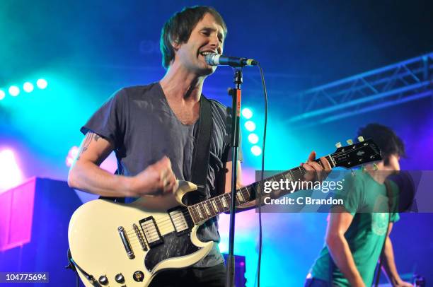 Tim Wheeler of Ash performs on stage during the second day of the Reading Festival on August 28, 2010 in Reading, England.