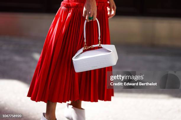 Bag is seen, outside Altuzarra, during Paris Fashion Week Womenswear Spring/Summer 2019, on September 29, 2018 in Paris, France.