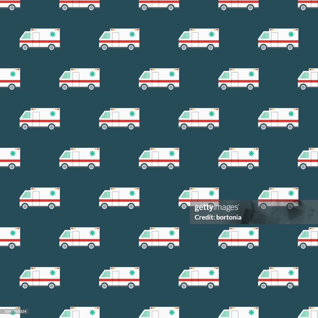Ambulance Emergency Services Seamless Pattern High-Res Vector Graphic ...