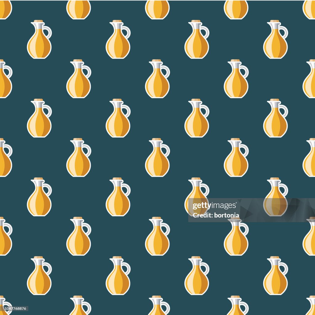 Olive Oil Spanish Seamless Pattern