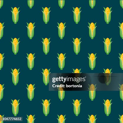 玉米蔬菜無縫圖案 玉米蔬菜無縫圖案