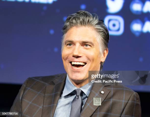Anson Mount attends Star Trek: Discovery panel during New York Comic Con at Hulu Theater at Madison Square Garden.