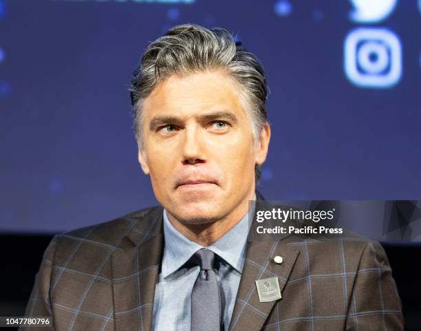 Anson Mount attends Star Trek: Discovery panel during New York Comic Con at Hulu Theater at Madison Square Garden.