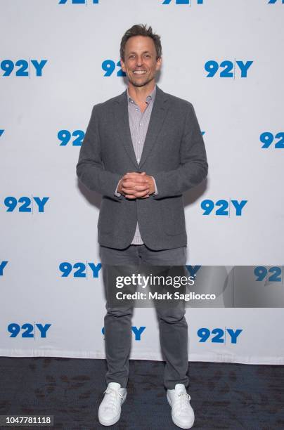 Late Night" TV Host Seth Meyers attends "The Oath" Screening and Conversation with Ike Barinholtz and Seth Meyers at 92nd Street Y on October 8, 2018...