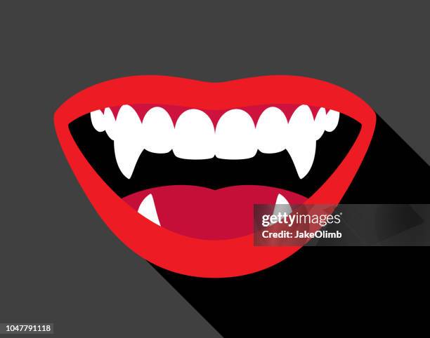 vampir fangs - fangzahn stock-grafiken, -clipart, -cartoons und -symbole