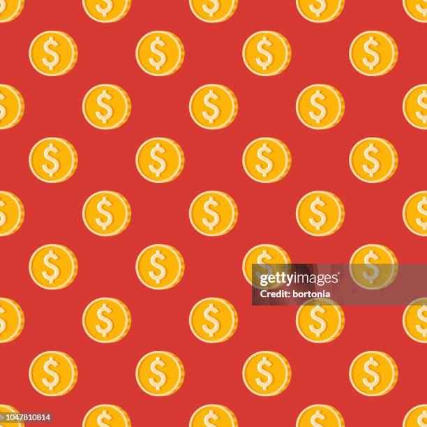 illustrations, cliparts, dessins animés et icônes de pièce de monnaie usa seamless pattern - pièce monnaie