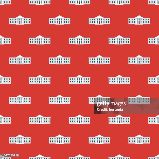 white house usa seamless pattern - white house stock illustrations