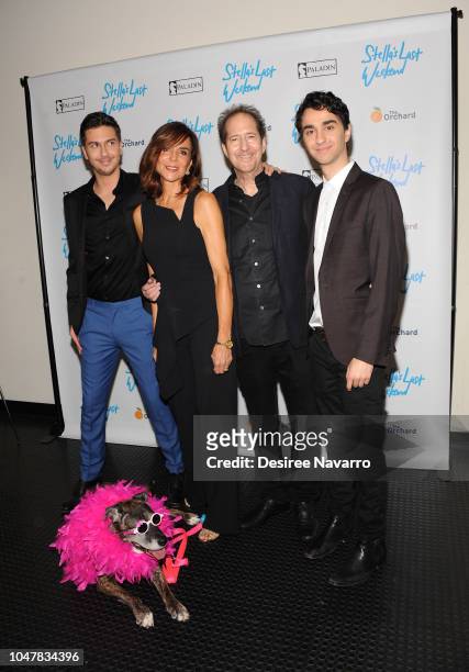 Actors Nat Wolff, director Polly Draper, composer Michael Wolff and Alex Wolff with their dog Stella attend 'Stella's Last Weekend' New York Premiere...