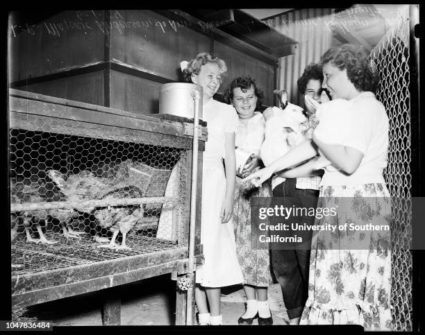 Raymond Avenue School Fair, 1 June 1954. Vickie Baird ;Judith Ann Richardson;Sally Lou Hughes;Wellington Mock;Billy Lamont (named best boy city...