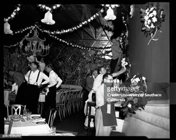 Party at Mocambo for Mr and Mrs C Ray Gilliland, 2 June 1954. Don Loper;Tom Sherbloom;Ronnie MckNight;Tom LE Grand;Charles Morrison;Frank T Ehrhart...