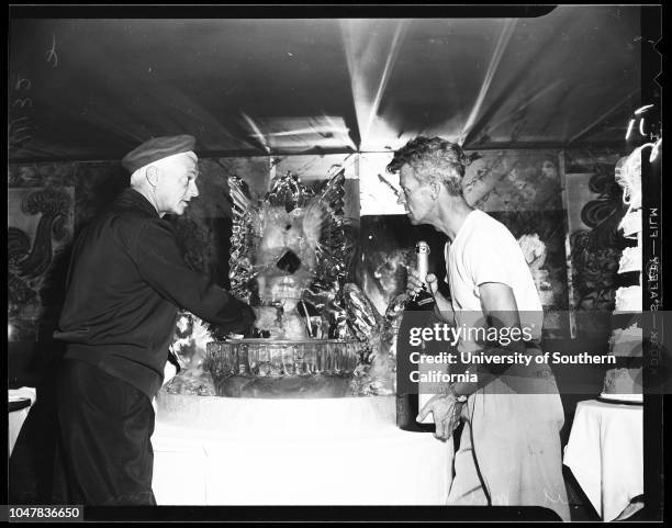 Party at Mocambo for Mr and Mrs C Ray Gilliland, 2 June 1954. Don Loper;Tom Sherbloom;Ronnie MckNight;Tom LE Grand;Charles Morrison;Frank T Ehrhart...