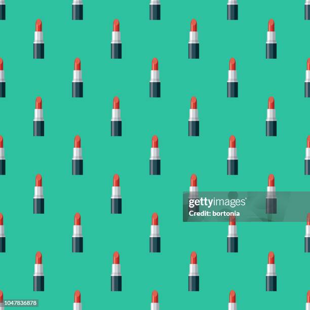 lipstick italian seamless pattern - makeup background stock illustrations
