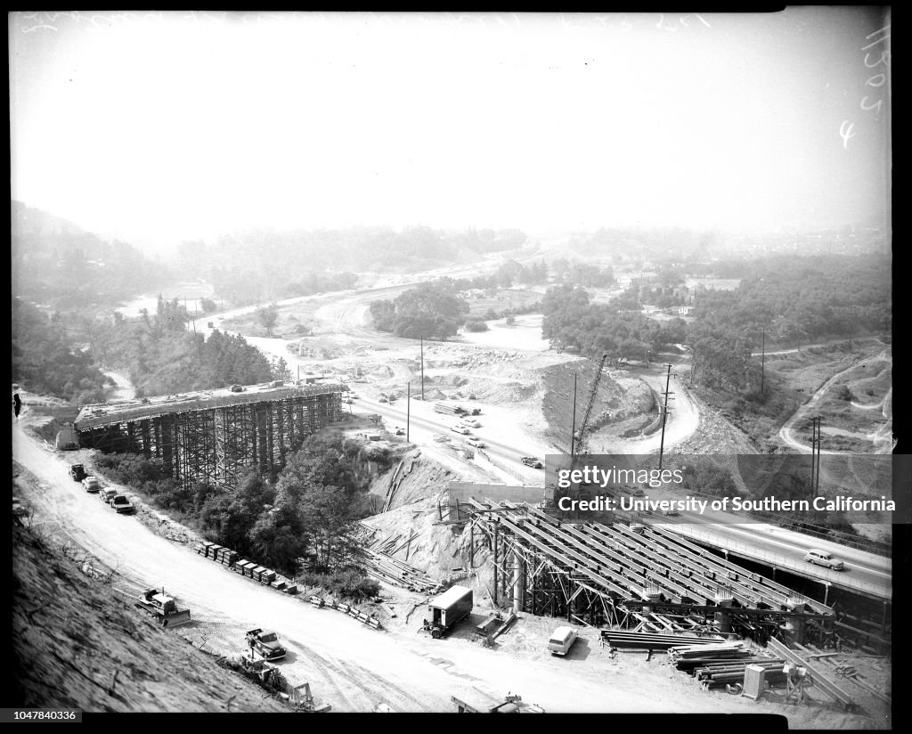 Foothill freeway progress, 1954