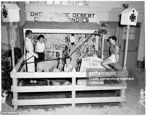 San Bernardino County, 25 August 1954. Eleanor King Oro Grande;Princess Doris Robertson;Prince Harry Russell;Diane Carrington;Rose Ann Zanetti;Linda...