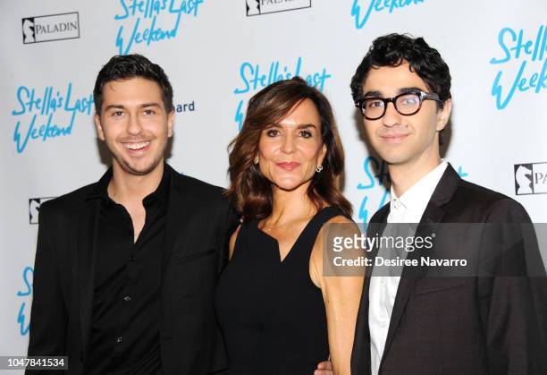 Actors Nat Wolff, director Polly Draper and Alex Wolff attend 'Stella's Last Weekend' New York Premiere at Angelika Film Center on October 8, 2018 in...