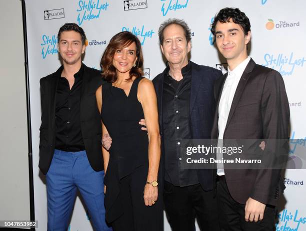 Actors Nat Wolff, director Polly Draper, composer Michael Wolff and Alex Wolff attend 'Stella's Last Weekend' New York Premiere at Angelika Film...