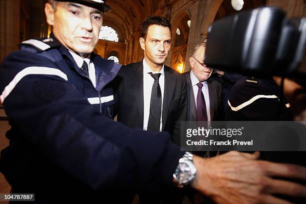 Jerome Kerviel, the Societe Generale rogue trader, arrives at a courthouse on October 5, 2010 in Paris, France. Jerome Kerviel, is facing three years...