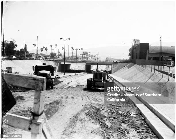 Los Feliz overpass near San Fernando Road nears completion, 25 July 1957. General views.;Caption slip reads: 'Photographer: Lapp. Date: . Reporter:...