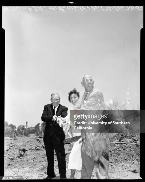 Ground breaking ceremonies at American Broadcasting Company-Television Center, 31 July 1957. Ernest Debs ;Earl J Hudson;Betty White;.;Supplementary...