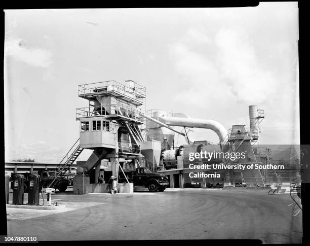 Annual report, 21 May 1957. Asphalt plant ;Overall views;Henry Aust;Cecil Wright;Clyde Pitman;Mrs Edith Stafford;John G Fox;Clyde Lakey;Neg. Of...