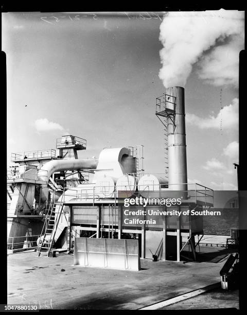 Annual report, 21 May 1957. Asphalt plant ;Overall views;Henry Aust;Cecil Wright;Clyde Pitman;Mrs Edith Stafford;John G Fox;Clyde Lakey;Neg. Of...