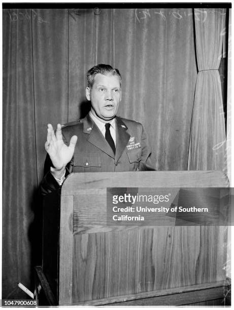 Resources conference, 10 February 1958. Carl Blaisdell ;James S Cantlen ;Brigadier General Kenneth F Zitzman ;Colonel Robert S Pluckett ;Colonel E.G...