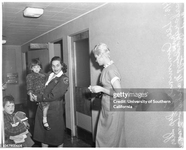 Women involved in burglaries in East Los Angeles, 12 February 1958. Mrs Earline Carroll -- 25 years;Barbara Morris -- 26 years;Mrs Ila Jean Cummins...