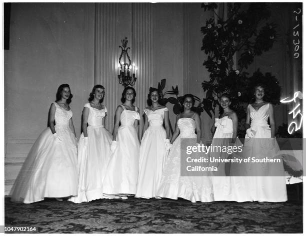 Las Madrinas Debutantss, 21 December 1957. Russell Dicker Junior;Nancy Dillon Gregg;Mary Pike;Kemp Crawford;Joe Moshay;Allen Green;Lendy Firestone;Ed...