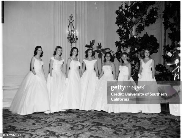 Las Madrinas Debutantss, 21 December 1957. Russell Dicker Junior;Nancy Dillon Gregg;Mary Pike;Kemp Crawford;Joe Moshay;Allen Green;Lendy Firestone;Ed...