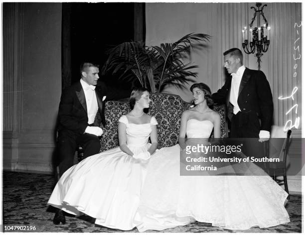 Las Madrinas Debutantss, 21 December 1957. Russell Dicker Junior;Nancy Dillon Gregg;Mary Pike;Kemp Crawford;Joe Moshay;Allen Green;Lendy Firestone;Ed...