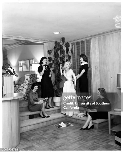 Social service debutantes ball, 20 February 1958. Miss Antoinette Morrell;Miss Melinda Johnson;Miss Joan Jensen;Miss Carolyn Joan Breslin;Miss...