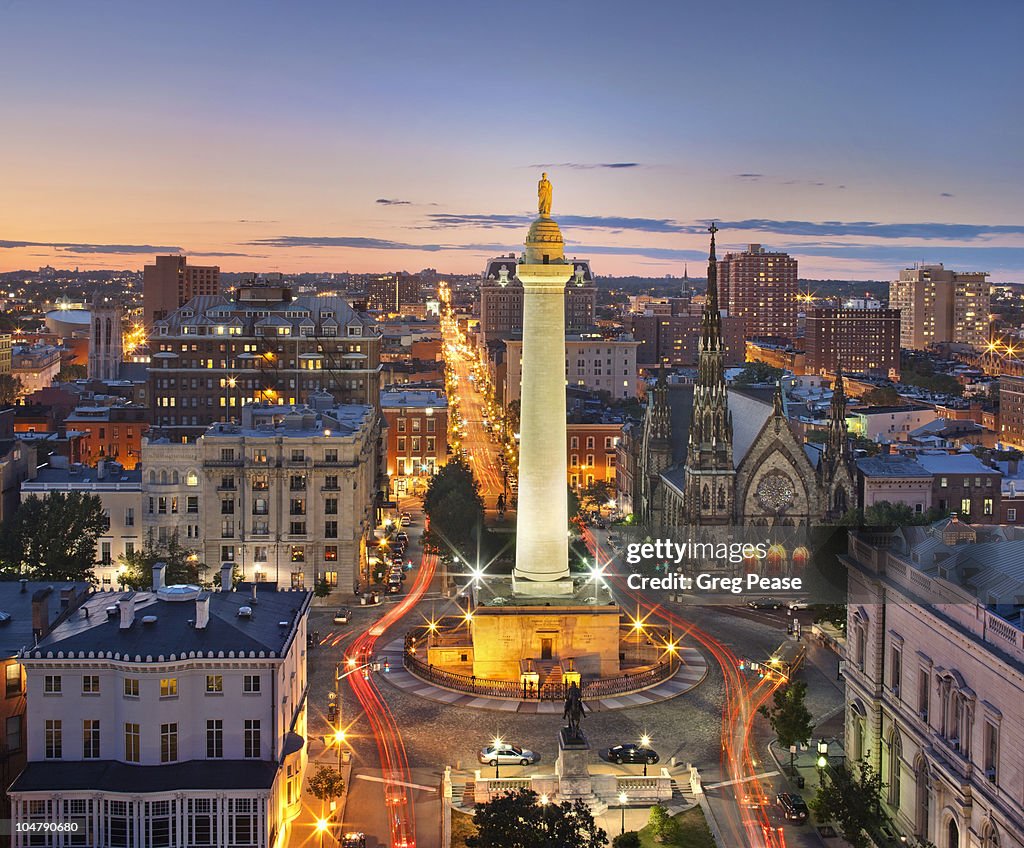 Mount Vernon Square with Washington Monument