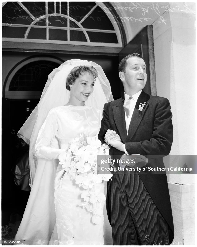 Loretta Young's daughter marries, 1958