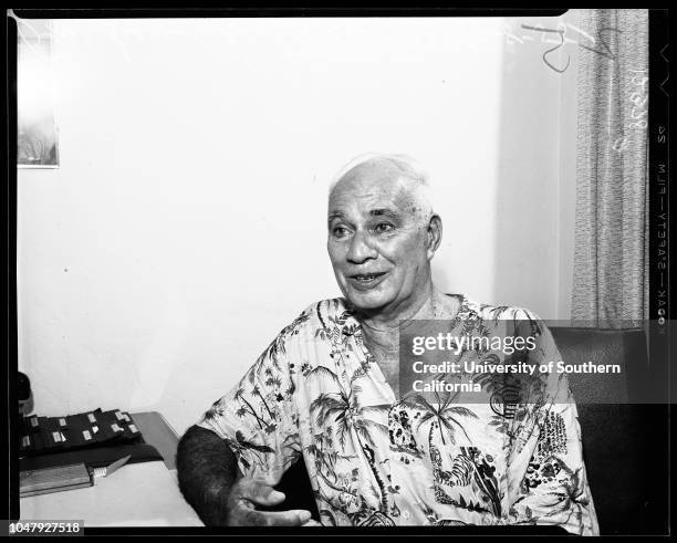 Man from Pitcairn Island, 8 July 1958. Parkin Christian -- 73 years .;Caption slip reads: 'Photographer: Emery. Date: . Reporter: Emery to Caswell....