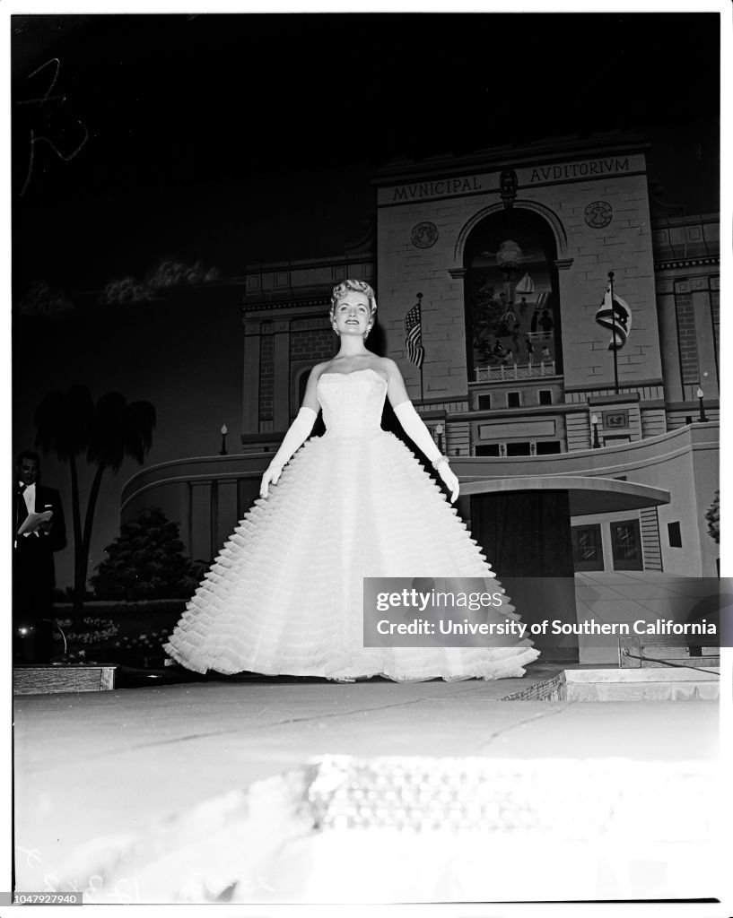 Miss Universe contest, 23 July 1958. Charlotte Sheffield ;Eurlyne