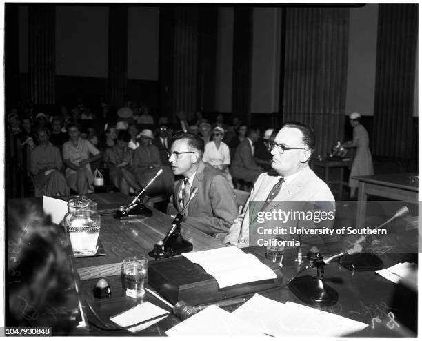 Mental health, 24 July 1958. Mrs Lucile Kuehn;Ella Mason Wittaker;Charles W McCann;John Clarke Cosgrove;Doctor Howard Bowan.;Caption slip reads:...