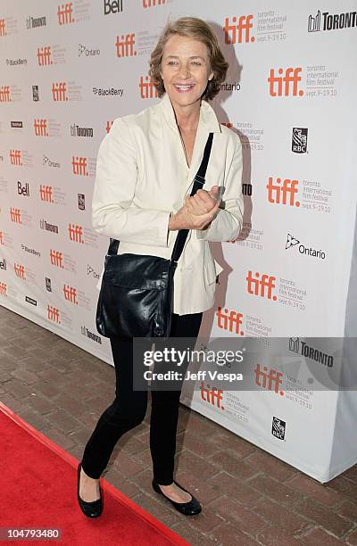 Actress Charlotte Rampling attends "Blue Valentine" Premiere during the 35th 2010 Toronto International Film Festival at Ryerson Theatre on September...