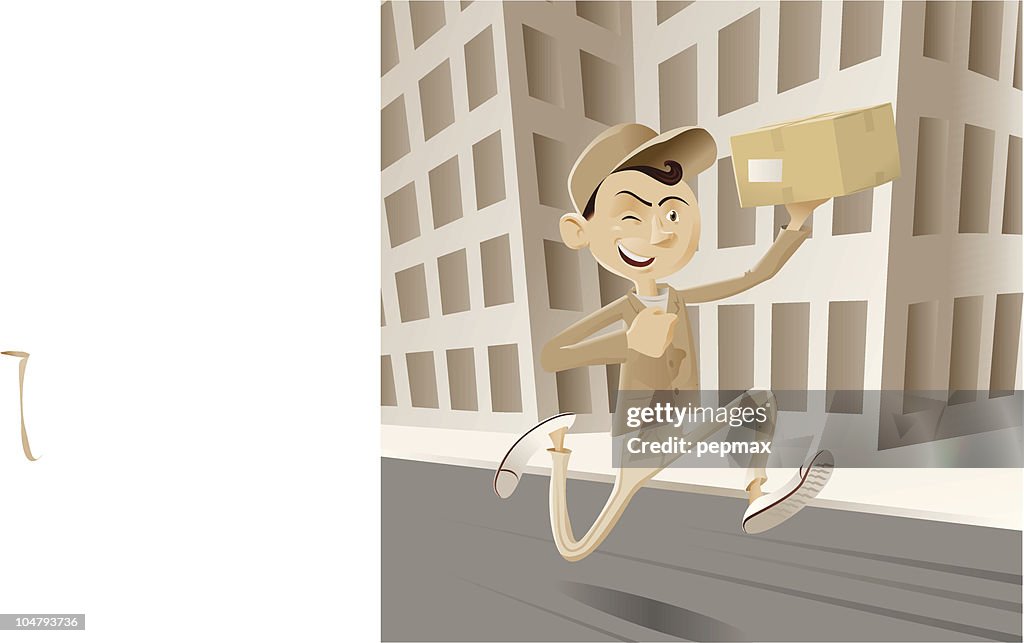 Messenger boy running