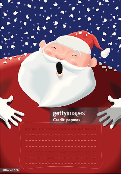 サンタクロースクリスマスカード - 太鼓腹点のイラスト素材／クリップアート素材／マンガ素材／アイコン素材