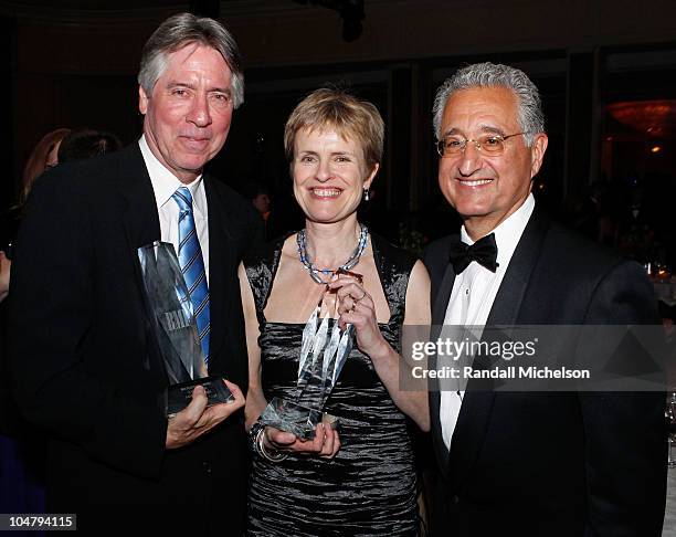 Composer Alan Silvestry, Richard Kirk Award recipient Rachel Portman and BMI President and CEO Del R. Bryant during the 2010 BMI Film/TV Awards held...