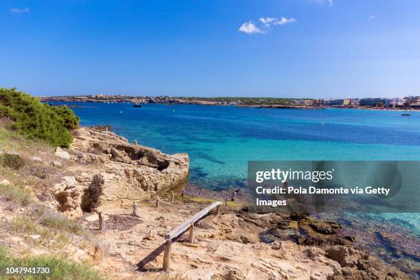 es pujols beach in formentera at dawn balearic islands, spain - formentera stock pictures, royalty-free photos & images