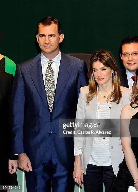 Prince Felipe of Spain and Princess Letizia of Spain deliver Caja Madrid Post Grade Grants at the Reina Sofia museum on May 21, 2010 in Madrid, Spain.