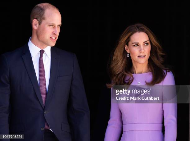 Catherine, Duchess of Cambridge and Prince William, Duke of Cambridge leave the Global Ministerial Mental Health Summit at London County Hall on...
