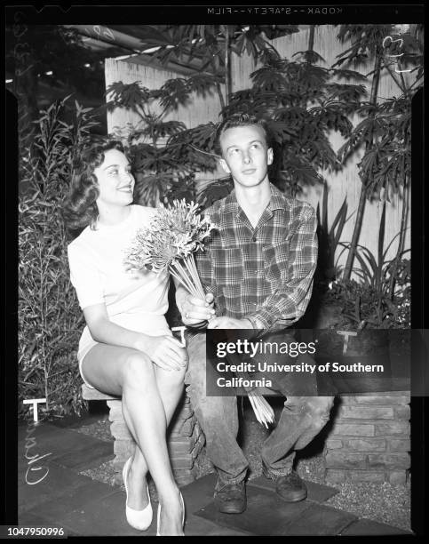 San Diego Fair, 23 June 1960. Charlene McCoy -- 17 years;Walter Anderson -- 19;Dolores Seabolt;Patty Manos -- 17;Marilyn Miller;Lougene Porter -- 20...