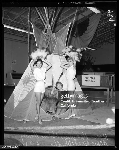 San Diego Fair, 23 June 1960. Charlene McCoy -- 17 years;Walter Anderson -- 19;Dolores Seabolt;Patty Manos -- 17;Marilyn Miller;Lougene Porter -- 20...