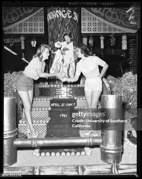 San Diego Fair, 23 June 1960. Charlene McCoy -- 17 years;Walter Anderson -- 19;Dolores Seabolt;Patty Manos -- 17;Marilyn Miller;Lougene Porter -- 20...