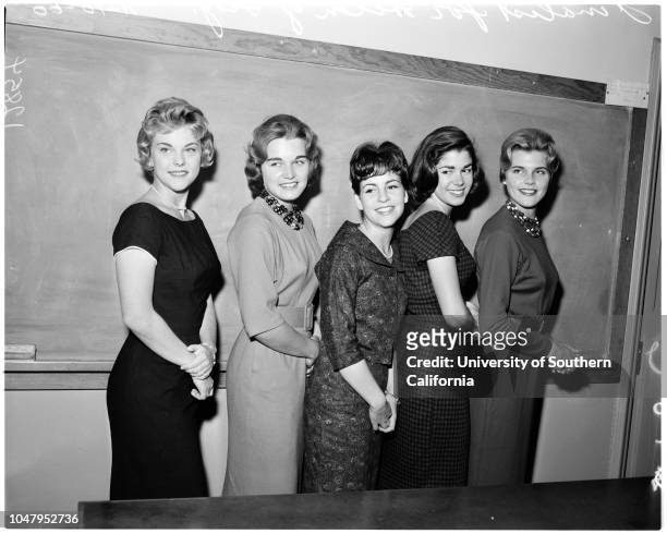 Finalist for Helen of Troy , 10 November 1960. Mary Elinor Memory;Lynne Helene Hunsucker;Marcia Anne Northrop;Barbara Louise Stephens;Linda Eleanor...