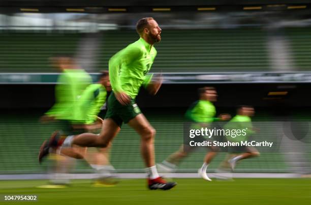 Dublin , Ireland - 9 October 2018; David Meyler during a Republic of Ireland training session at the Aviva Stadium in Dublin.