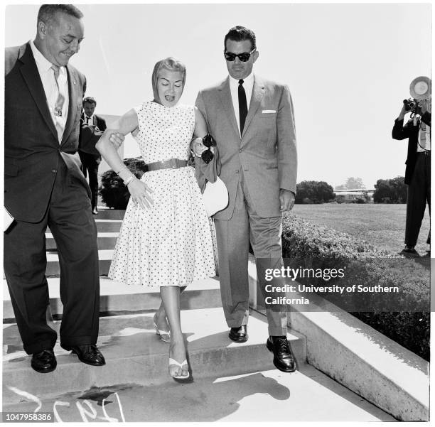 Cheryl Crane, 23 June 1961. Cheryl Crane -- 17 years;Lana Turner;Stephen Crane;Fred May.;Caption slip reads: 'Photographer: Tompkins. Date: ....