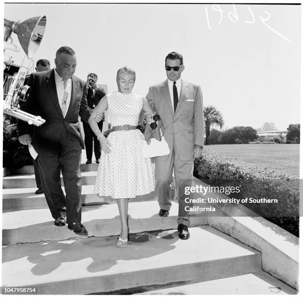 Cheryl Crane, 23 June 1961. Cheryl Crane -- 17 years;Lana Turner;Stephen Crane;Fred May.;Caption slip reads: 'Photographer: Tompkins. Date: ....